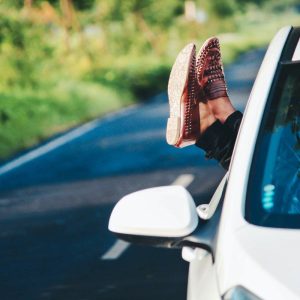 A Lady is Enjoying the Travelling