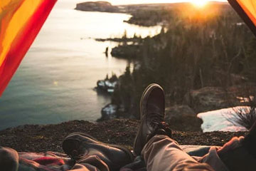 Man is Enjoying the View Site of the River