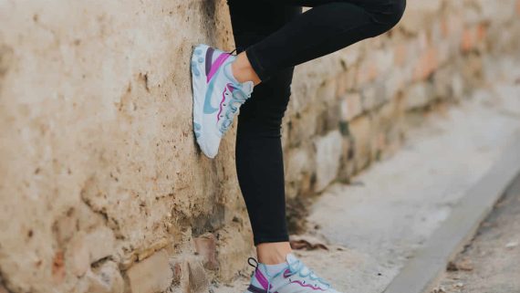 Girl wearing shoes