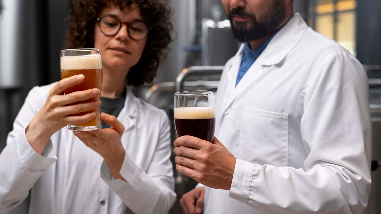 Experts are testing different tonics in a laboratory. 