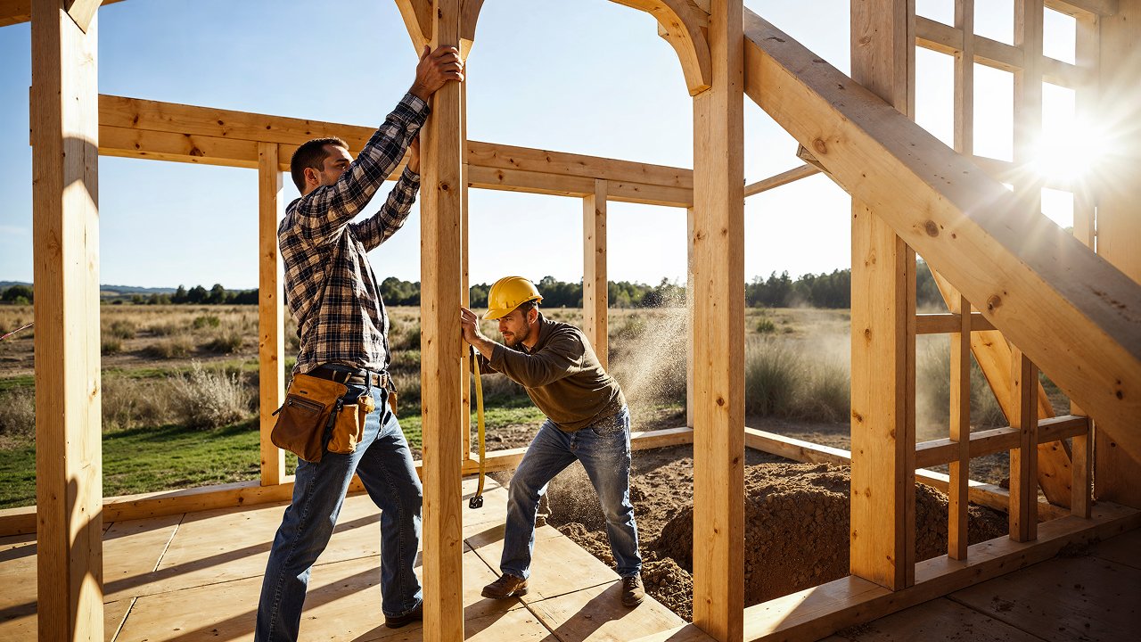 People working on a construction of sunroom kits