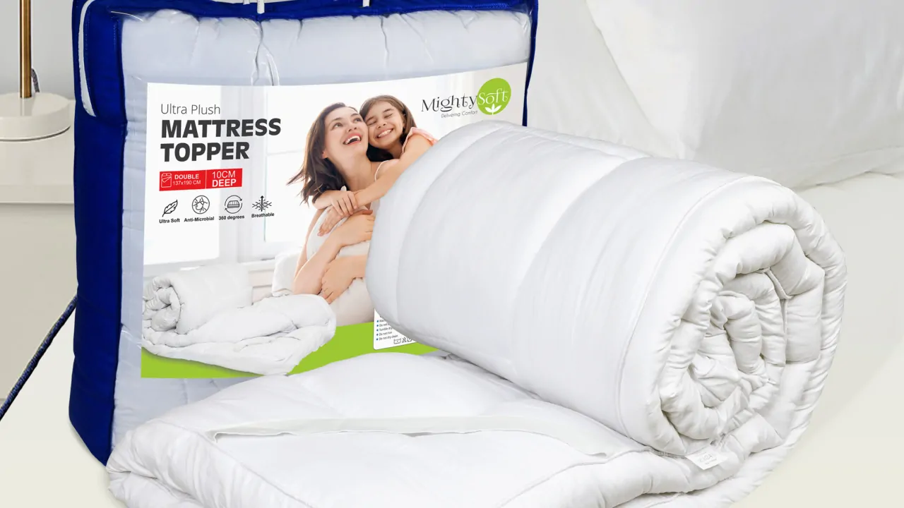 Mightysoft white quilted mattress topper
